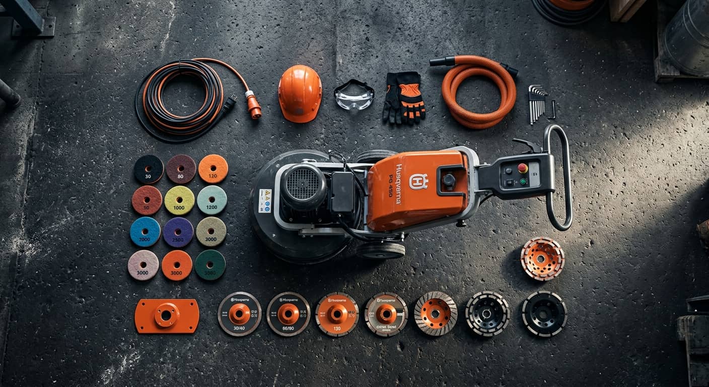 Concrete grinder Weekend hire — Fri pickup – Mon return — Anytime Grinder Hire